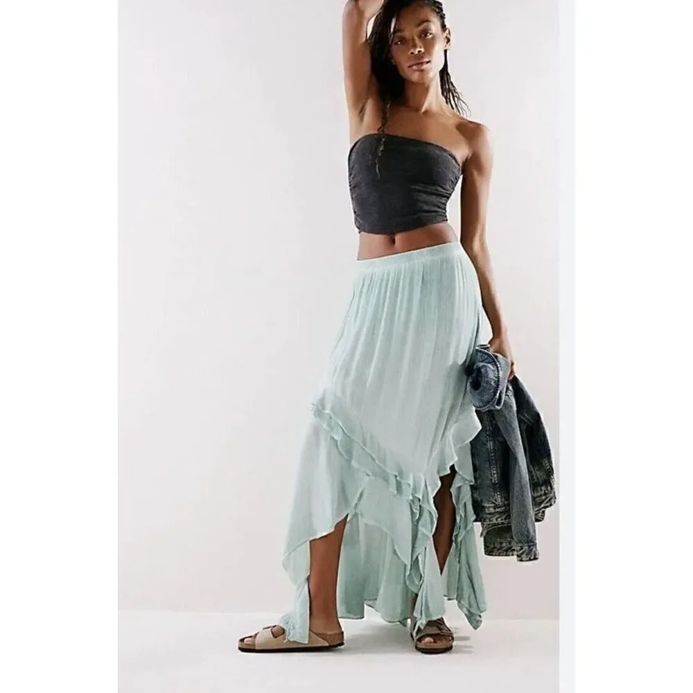 Free People If Only two piece skirt top set Harbor outfit dress Size M NWOT